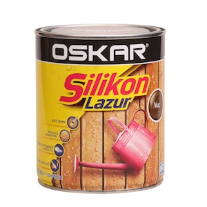 Bait lemn Oskar Silikon Lazur, pe baza de solvent, interior/exterior, nuc, 0.75 L