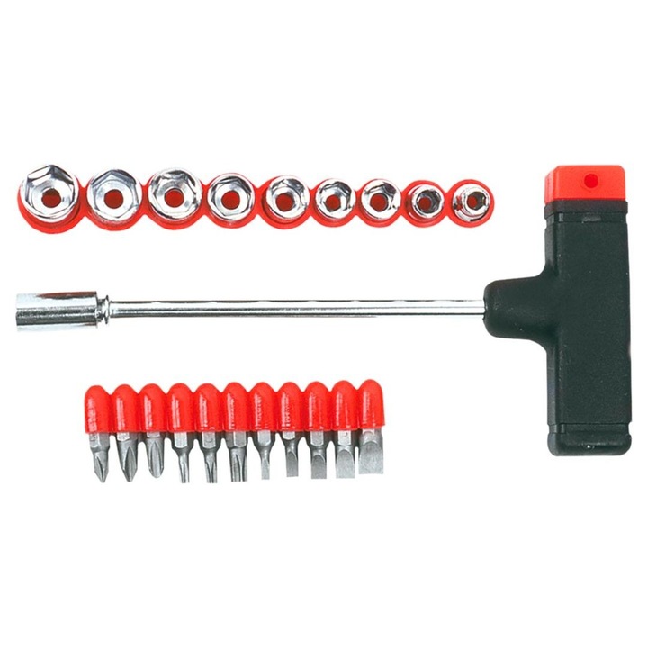 Set capete de insurubat cu surubelnita, Top Tools, PH, PZ, 21 buc
