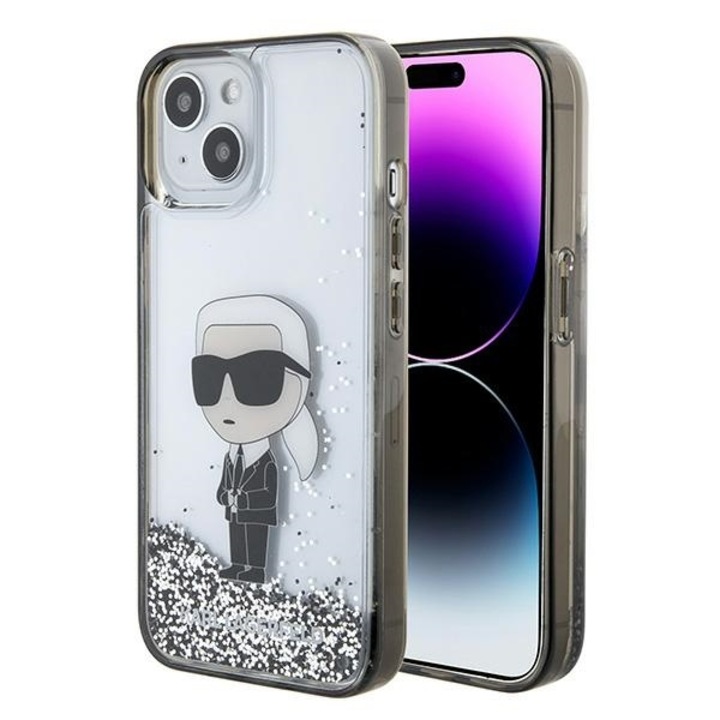 Tok iPhone 15 / iPhone 14 / iPhone 13 telefonokhoz - Karl Lagerfeld Hardcase Liquid Glitter (KLHCP15SLKKNSK) - Átlátszó ikon