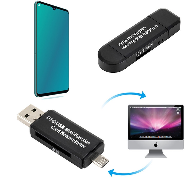 Kártyaolvasó, Multifunkciós kártyaolvasó micro SD+SD-micro USB+ USB