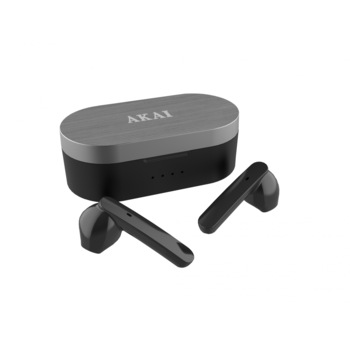 Casti audio in ear AKAI BTE-J10B, True Wireless, Bluetooth, Negru