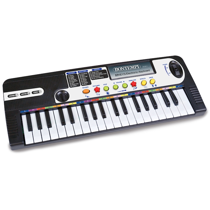 Електронно пиано, 37 клавиша, детско, цветно, Bontempi