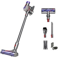 Aspirator vertical fara fir Dyson V8 2023 446969-01, 425 W, 21.6 V, capacitate colectare 0.54 l, autonomie 40 minute, gri