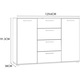 Comoda Forte Helen, dimensiuni 129.6x 91.3x 38 cm, culoare stejar Sonoma/ stejar Denver, 2 usi, 4 sertare