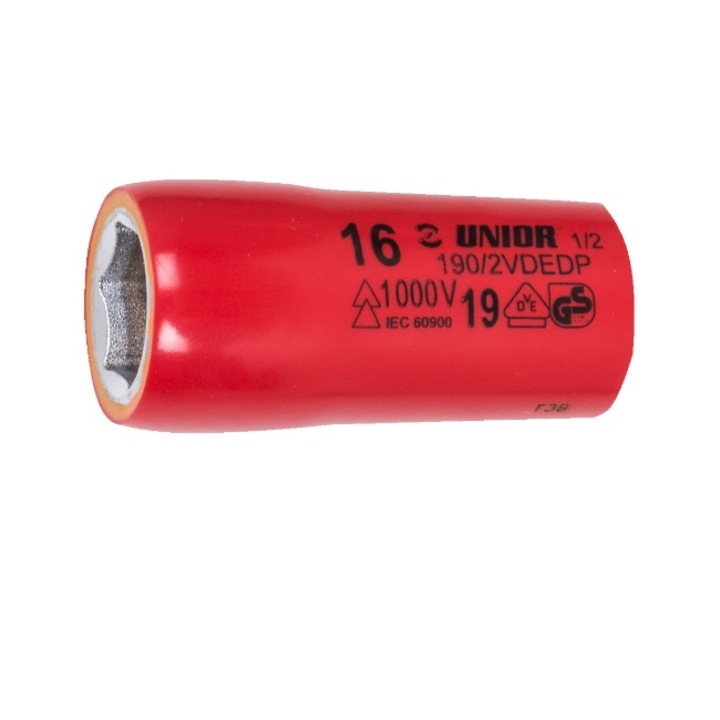 Dugókulcs fej 1/2 szigetelt 1000 V-on, DIM 15 mm Unior