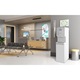 Dozator de apa comercial Zass ZWD 24 WF, de podea cu conectare la reteaua de apa, sistem de filtrare in 4 trepte si Purificare cu lampa UV, apa calda 7,5 L/h, racire cu compresor 4 L/h, Panou Touch, Alb