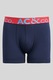 AC&Co, Set de boxeri cu banda logo in talie - 3 perechi, Gri, Negru, Albastru, 2XL