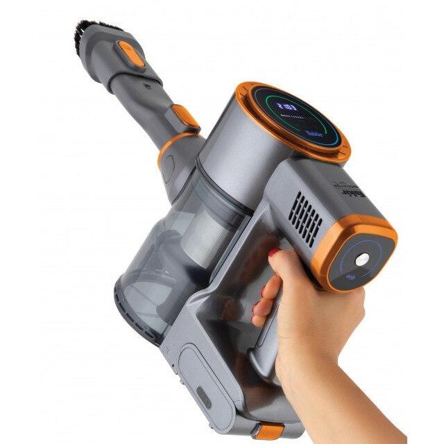 Aspirator vertical 2in1 Fakir INOVATOR X 7269, Perie electrica, 25,9 V, 350W, 44 min autonomie, Putere automata, Ecran LED touch, HEPA, Iluminare LED perie, 500 ml, Portocaliu