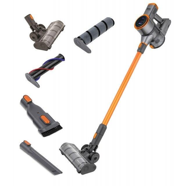 Aspirator vertical 2in1 Fakir INOVATOR X 7269, Perie electrica, 25,9 V, 350W, 44 min autonomie, Putere automata, Ecran LED touch, HEPA, Iluminare LED perie, 500 ml, Portocaliu