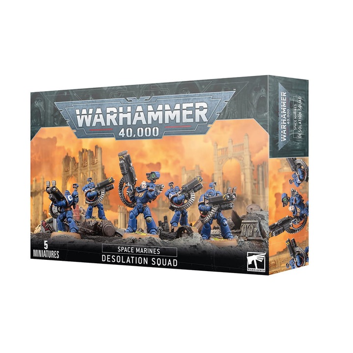 Разширение на играта Warhammer 40000 Desolation Squad Space Marines Games Workshop 120 части Сив