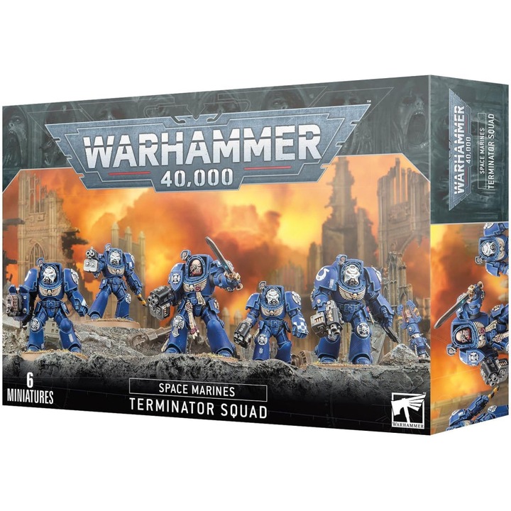 Разширение за играта Warhammer 40000 Terminator Squad Space Marines Games Workshop, 140 части, Сив цвят