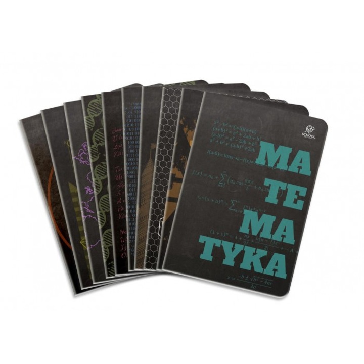 Caiet tematic A5 64K Elanders Pachet negru, 10 bucati