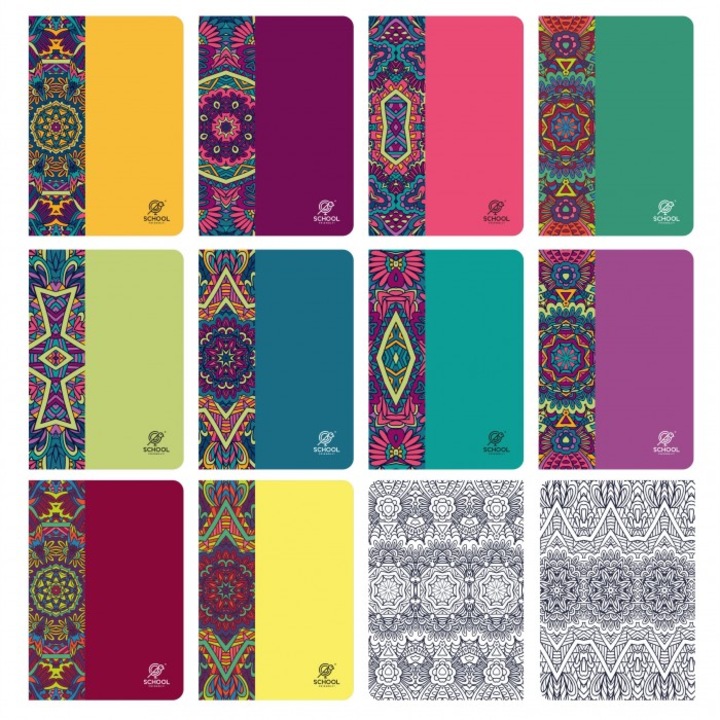 Set de 10 caiete, Elanders, Multicolor