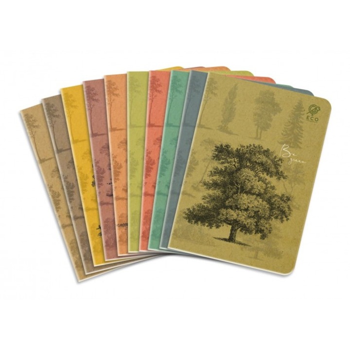 Set de 10 caiete, Elanders, Multicolor