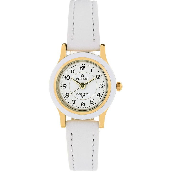 Ceas, Perfect, Classic PF00317, Piele, Alb