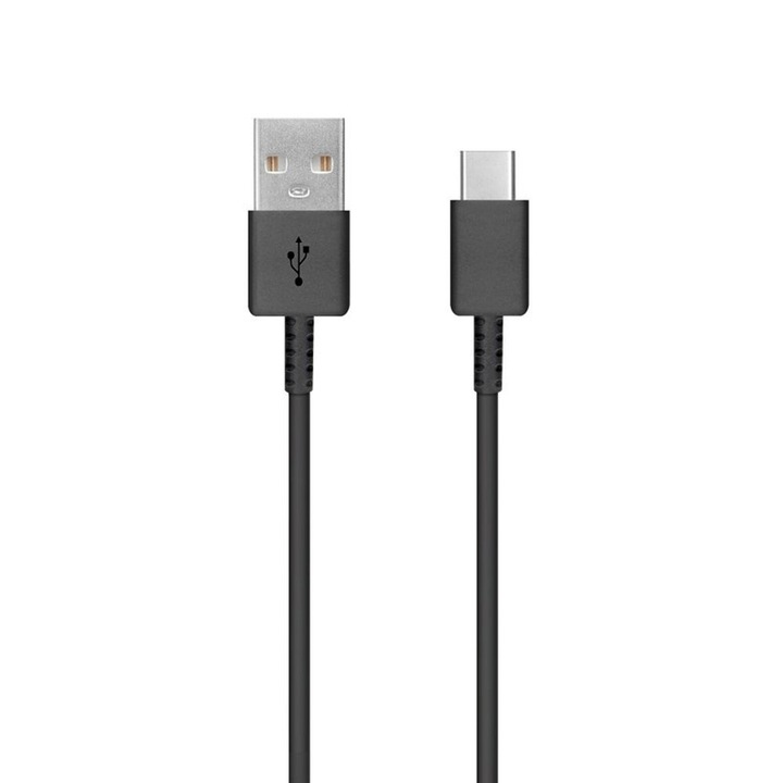Töltőkábel, adatátviteli USB a Type-C-hez, 2,1A, 480 Mbps, 0,8 m, O49, alumínium, fekete tömeges csomagolás
