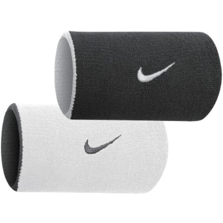 Mansete duble Nike Dri-Fit Home & Away, negru/alb