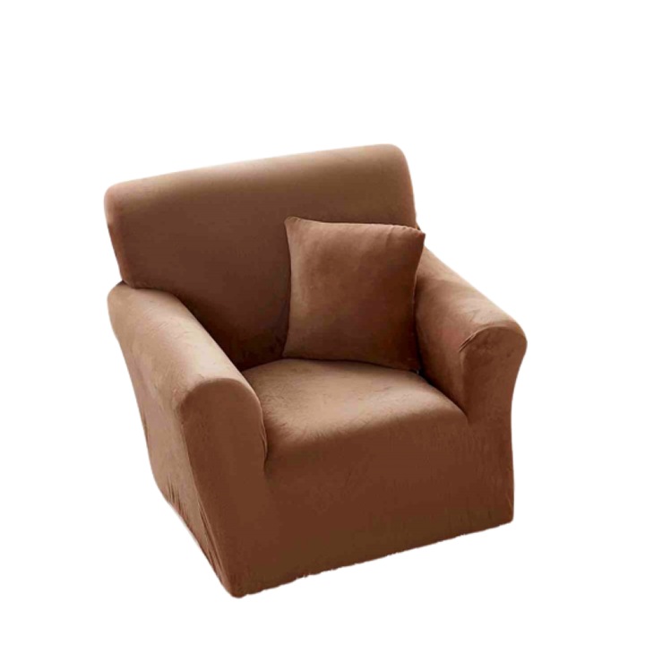 Elasztikus fotelhuzat, Velvet, Jojo Home, Uni, S-90x130cm, Barna