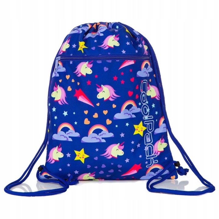 Geanta Pantofi, CoolPack, Led Unicorns, Impermeabila, Buzunar Cu Fermoar, Inchidere Cu Cordon, 32.5 x 42.5 cm, Multicolor