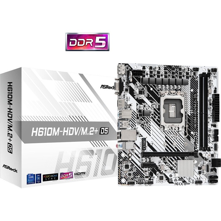 ASRock H610M-HDV/M.2+ D5, 224169, Alaplap