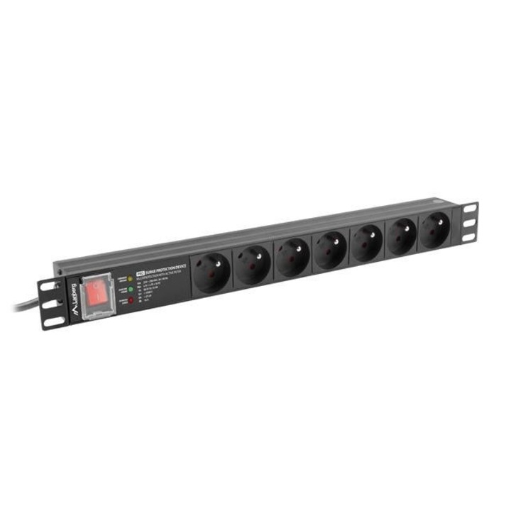 Удължител, Lanberg, 16A, 230V, 2m, черен
