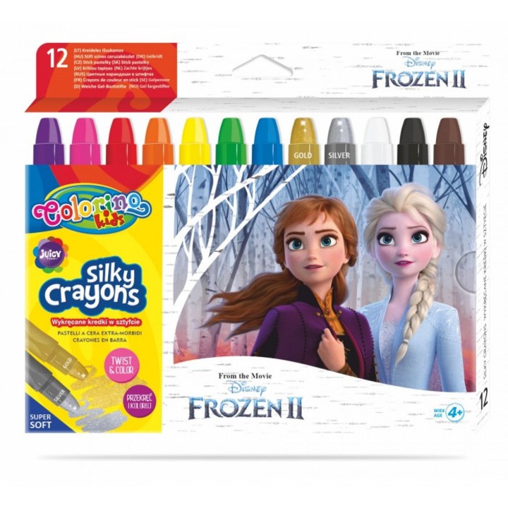 Цветни моливи с гел Frozen Colorino Kids, Patio, 12 цвята