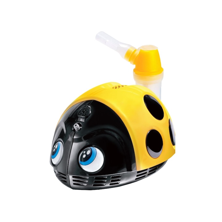 Инхалатор с компресор за деца Magic Care, Gargle, Dual Speed, маска и за възрастни, система против разливане, максимален капацитет 8 ml, лесен за използване, приятен за деца, жълт