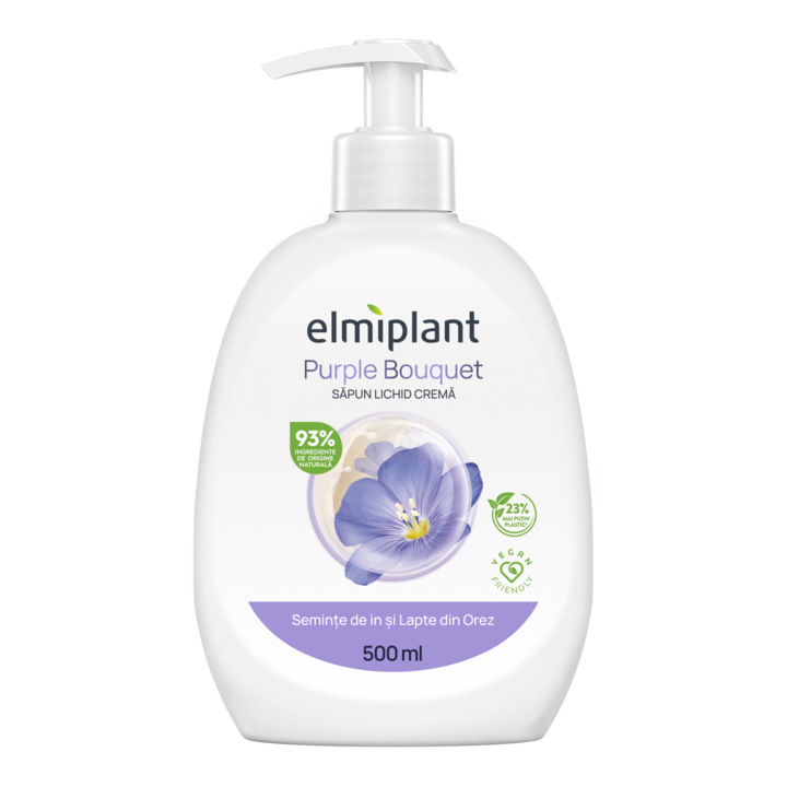 Крем течен сапун Elmiplant, Linseed & Rice Milk, 500 мл