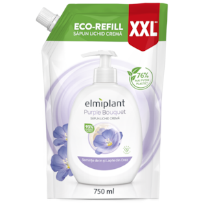 Rezerva sapun lichid crema Seminte de in & Lapte din Orez, Elmiplant, 750 ml