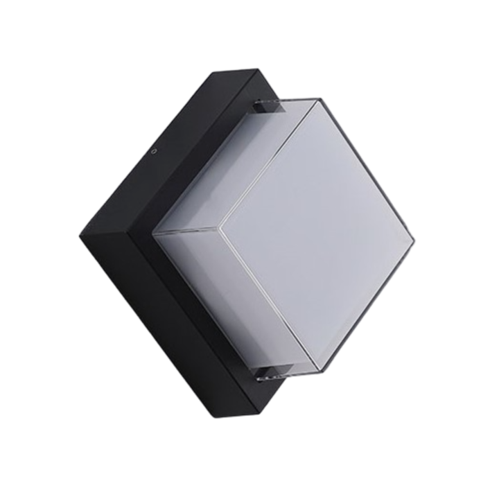 Aplica LED patrata, negru, Exterior, 12W, IP65, lumina Calda