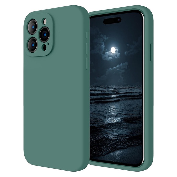 Защитен калъф за телефон, jieshida, Силиконов, Съвместим с iPhone 15 Pro, Зелен