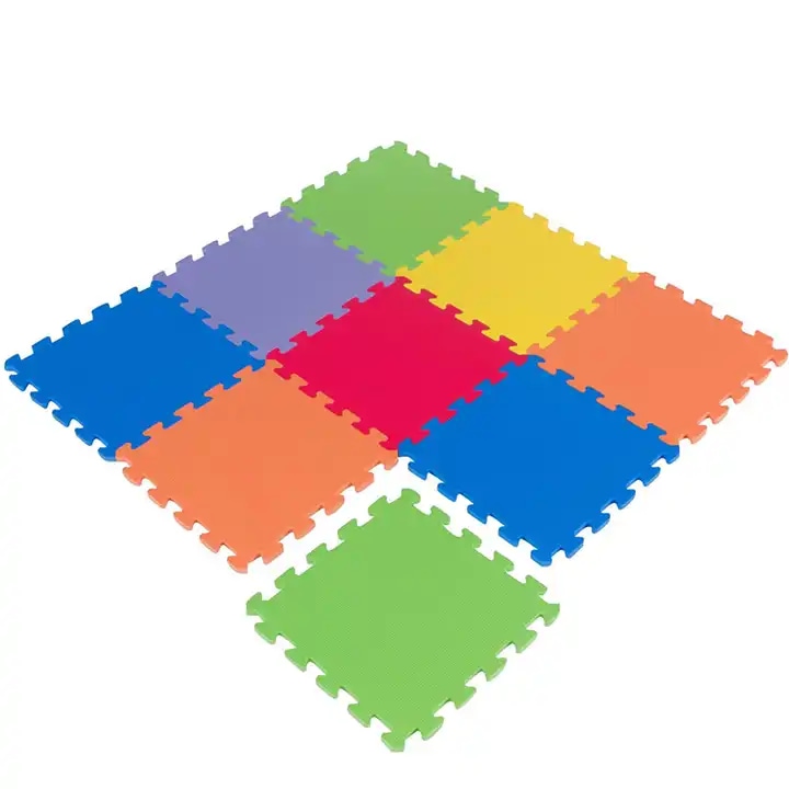 Covor din Spuma pentru Copii, Puzzle Multicolor, 9 Piese, Termoizolant si Moale, 90x90 Cm, Utility One