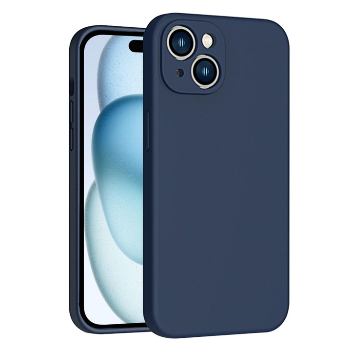 Защитен калъф за телефон, jieshida, Силиконов, Съвместим с iPhone 15, Син