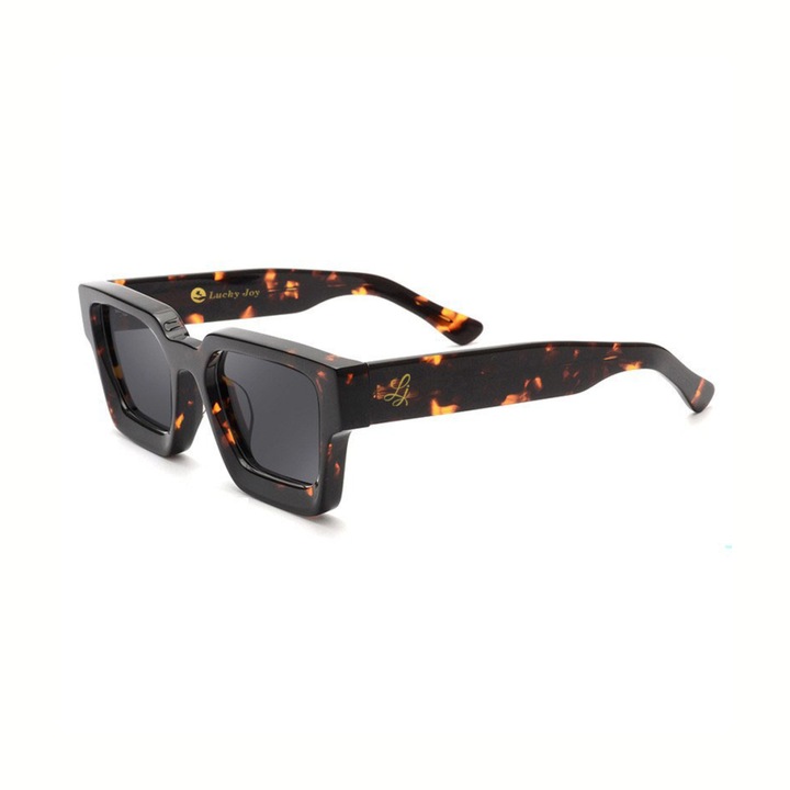 Слънчеви очила Lucky Joy с TAC поляризирани стъкла, защита UV 400, ретро унисекс модел, премиум ацетат, цвят леопард, идеални и за шофиране