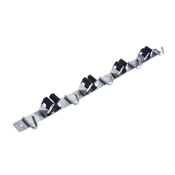 Suport de perete pentru maturi, unelte, cinci carlige, 610 x 45 x 30 mm, HK-13C, TMY, Negru