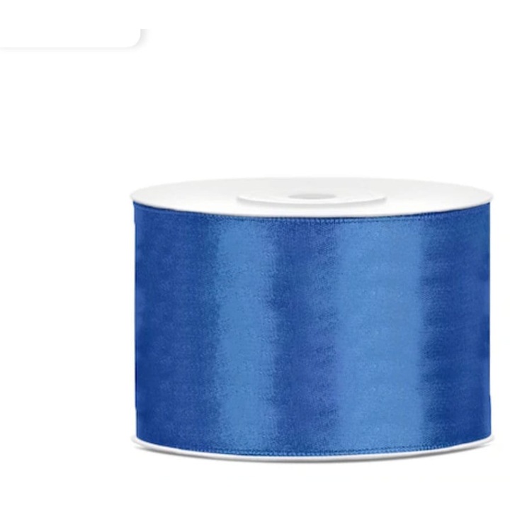 Panglica satinata, latime 5 cm, 1 rola 22.9 m Albastru royal