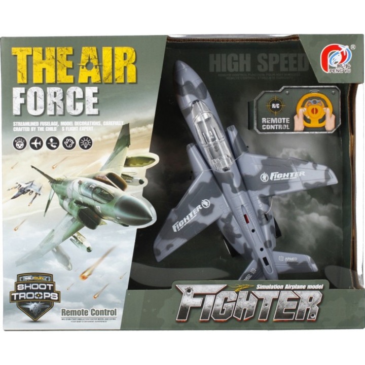 Avion jucarie, Mega Creative, Plastic, +3ani, Gri