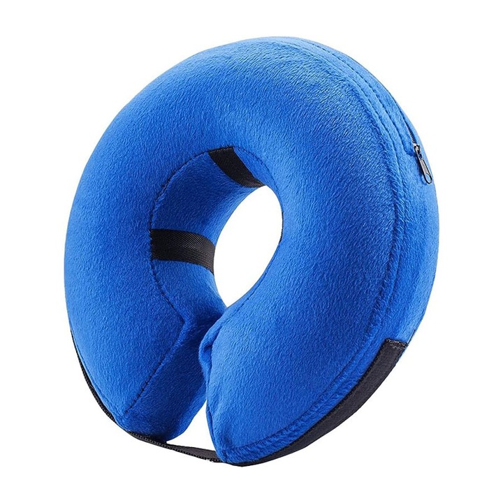 Orvosi, felfújható és védő nyakörv kutyáknak és macskáknak, 8-12 hüvelyk, kék, M