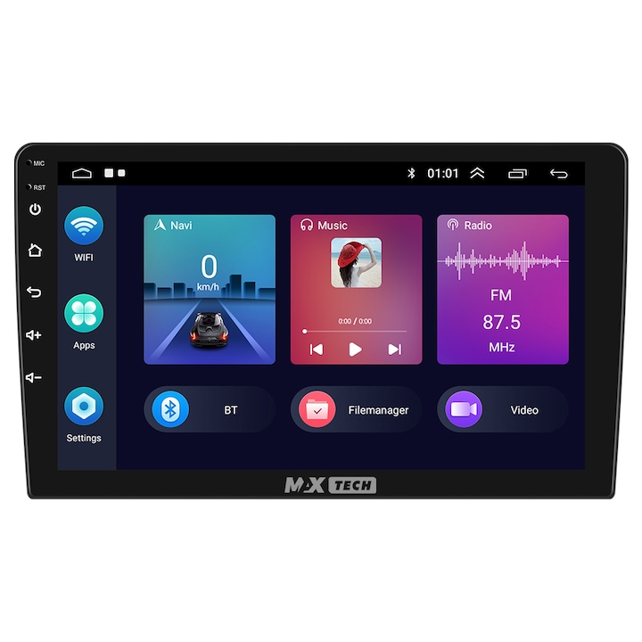 Navigatie Universala 2 DIN, MaxTech®, Android 13, ecran de 9 inch, 2GB Ram 32 ROM, GPS, Touchscreen, Bluetooth, Carplay, Radio, Wifi, protectie ecran