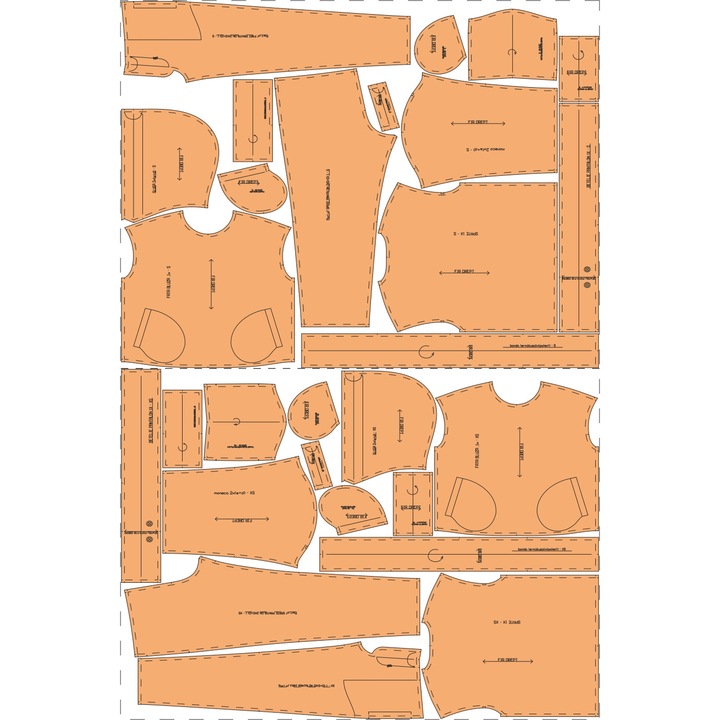 Tipar Croitorie Trening oversize femei, 7 marimi XS – 3XL, hartie