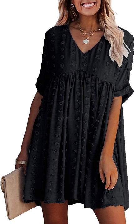 Rochie dama, JeiibrZui, Poliester, Negru, XL