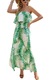 Rochie dama, JeiibrZui, Bumbac, Alb/Verde, 2XL