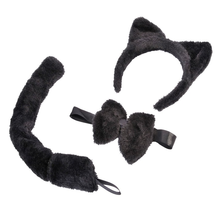 Set Halloween Deghizare Pisica pentru adulti sau copii, ATS, negru