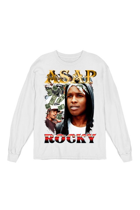 Bluza Femei, Prestige-Boutique, Cultura Pop, Asap Rocky Money, alb,