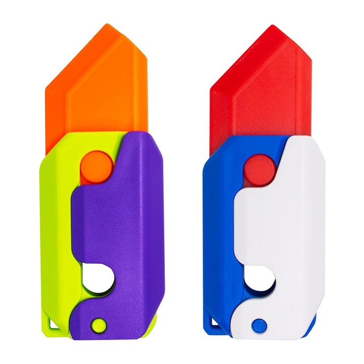 Jucarie senzoriala antistres, oein®, Cutit pentru morcovi, Verde/Albastru