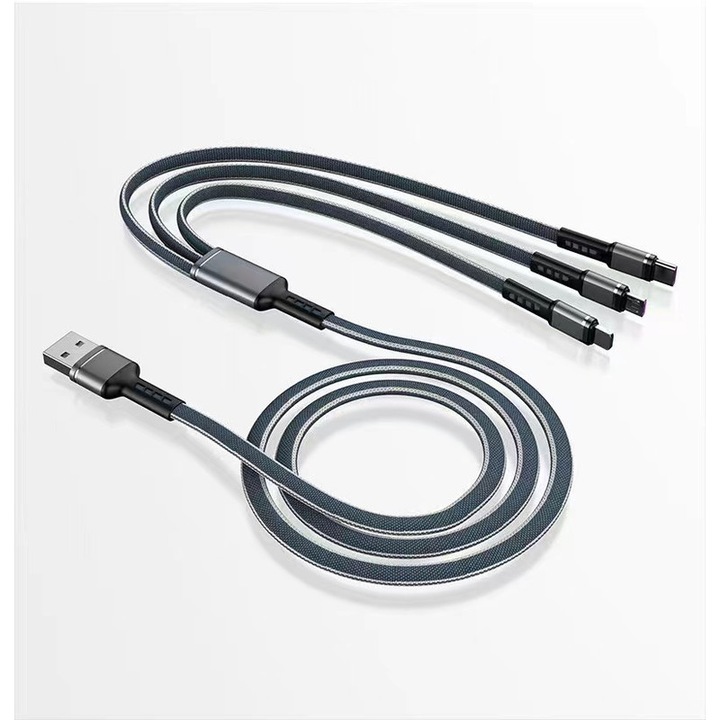 Cablu de date telefon, Multifunctional, 1.2m, Negru