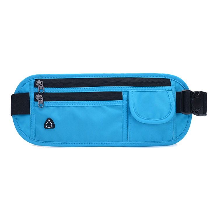 Vízálló sporttáska futáshoz, 3 zsebbel, fekete