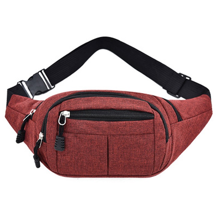 Unisex sporttáska, 4 rekeszes, szabadtéri tevékenységekhez, fekete