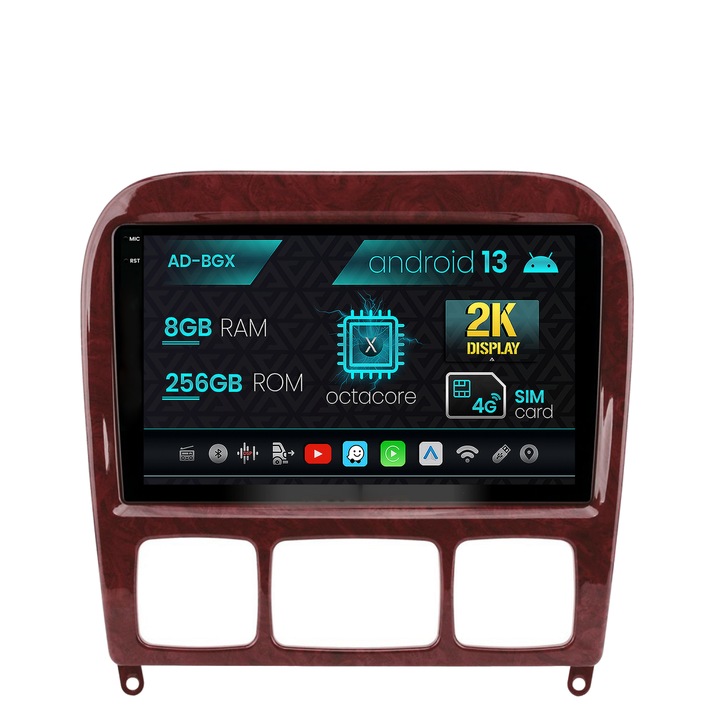 Navigatie Autodrop Mercedes Benz S-Class (1998-2005), Android 13, X-Octacore, 8GB RAM, 256GB ROM, 9.5 Inch - AD-BGX9008, AD-BGRKIT408