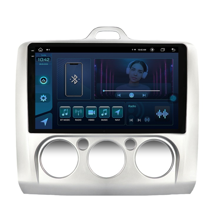 Navigatie Autodrop Ford Focus MK2 (2004-2011), Clima manuala, Android 13, X-Octacore, 8GB RAM, 256GB ROM, 9.25 Inch - AD-BGX9008, AD-BGRKIT112